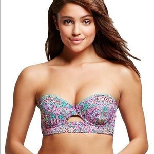 Shade & Shore Orchid Tile Bandeau Bikini Top 36C